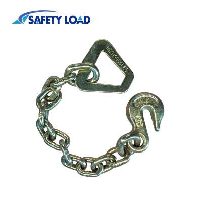 G70 5/16" x 18" Chain with 2" D-Ring 10000 Lbs and Grab Hook